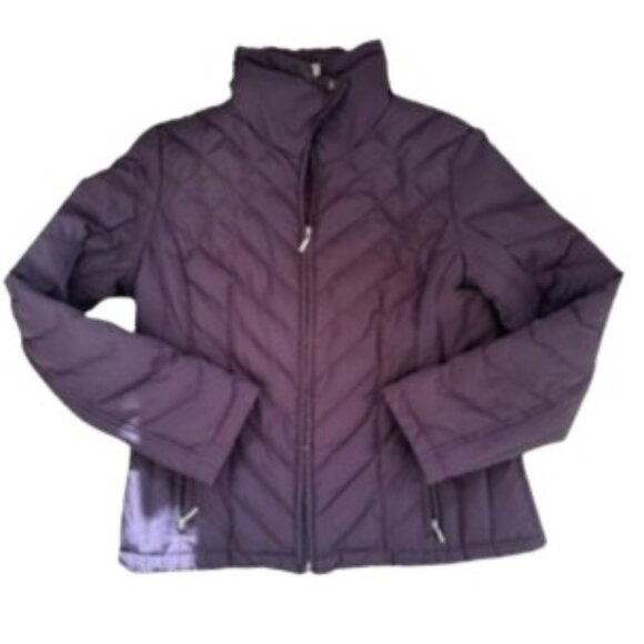 Nine West Plum Purple Quilted Puffer Jacket Coat - LNC - Picture 1 of 5